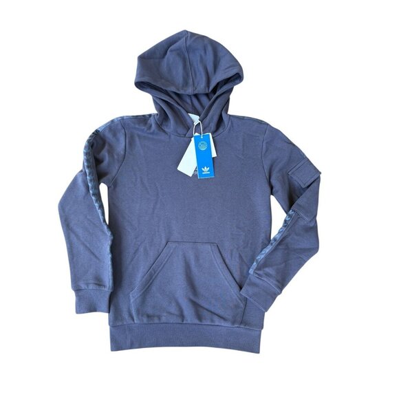 Adidas Boys Navy Hoodie With Kangaroo Pocket & Sleeve Detail Size S Boys (9-10Y) - Picture 2 of 4